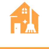 House silhouette with broom symbol